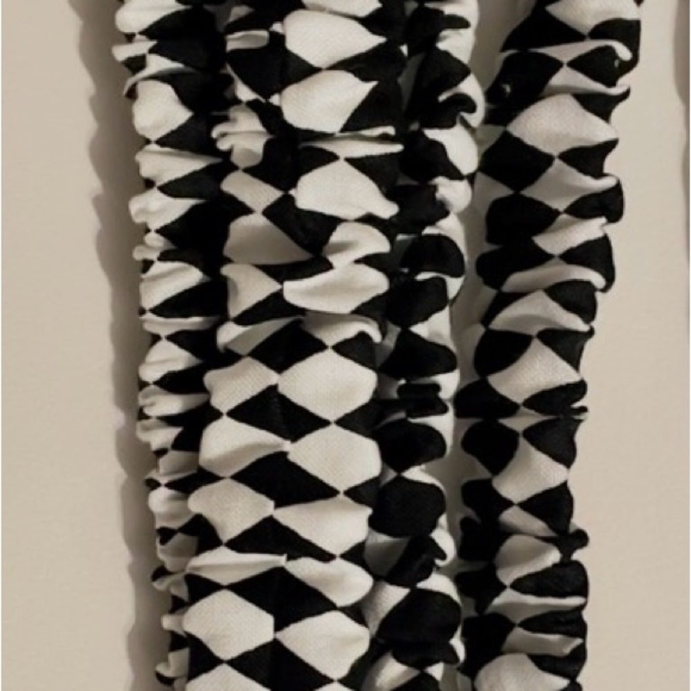 Black and White Geometric Lanyard